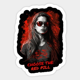 Red Pill Girl Sticker